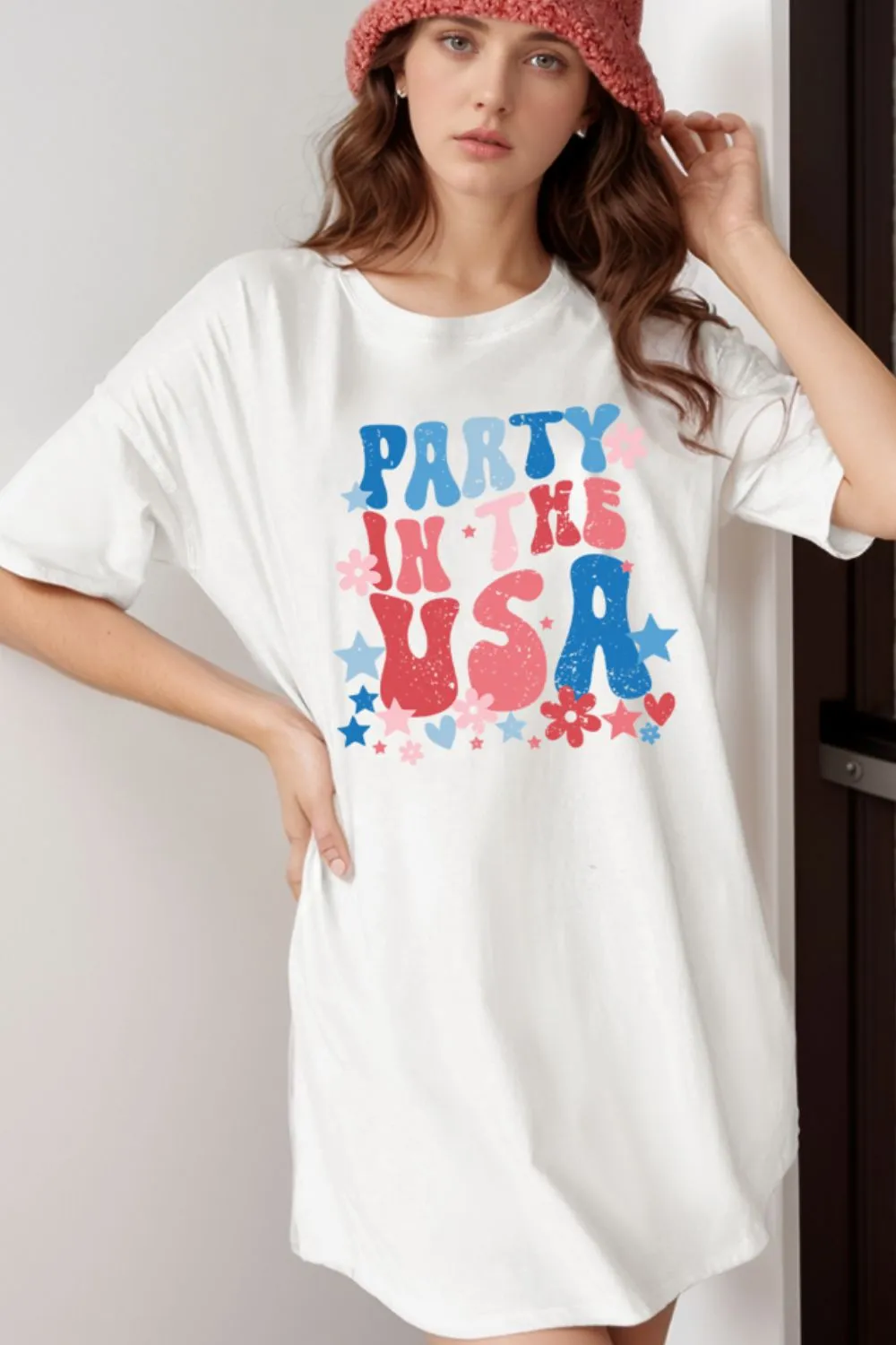 PARTY IN THE USA Graphic Oversized Tee, image 3