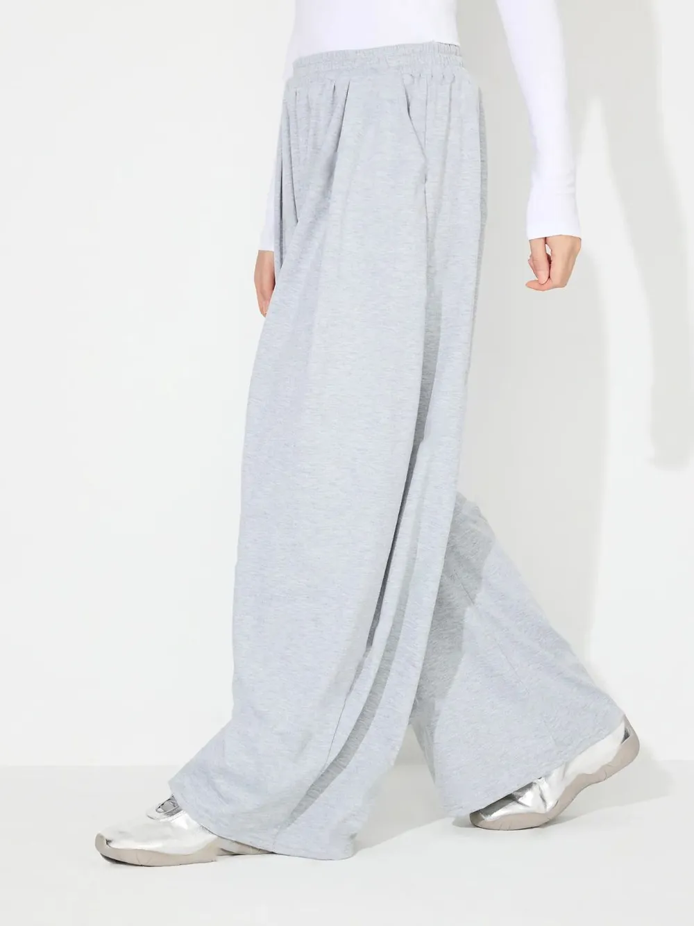 Elastic Waist Wide Leg Pants with Pockets, image 9