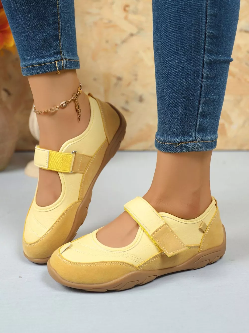 Round Toe Flats Velcro Strap Loafers, image 6