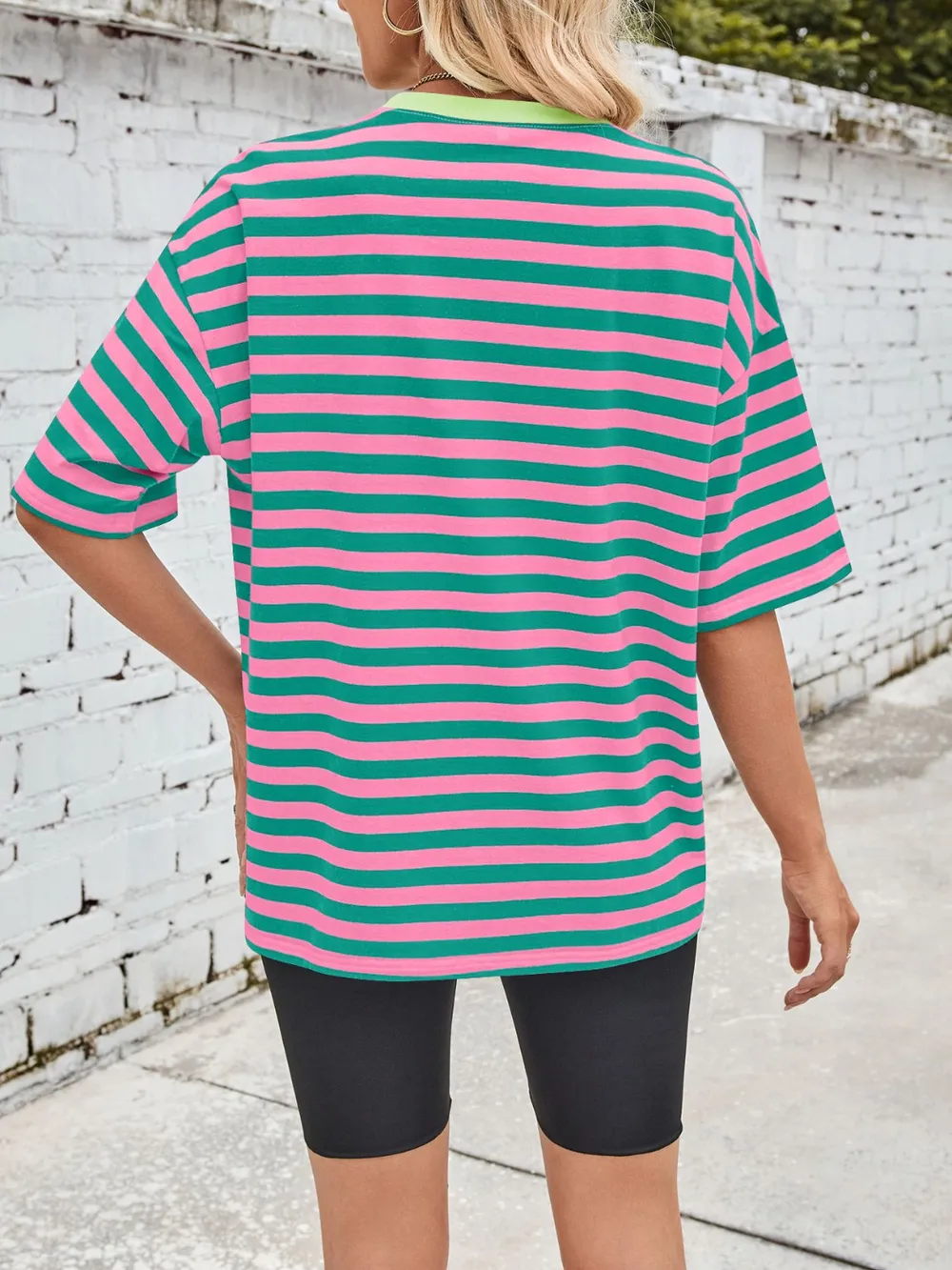 Striped Round Neck Half Sleeve T-Shirt, image 23