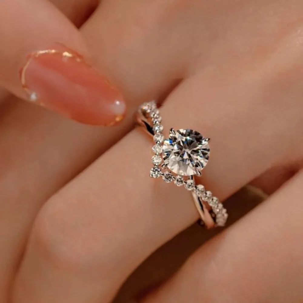 1 Carat Moissanite 925 Sterling Silver Ring, image 2