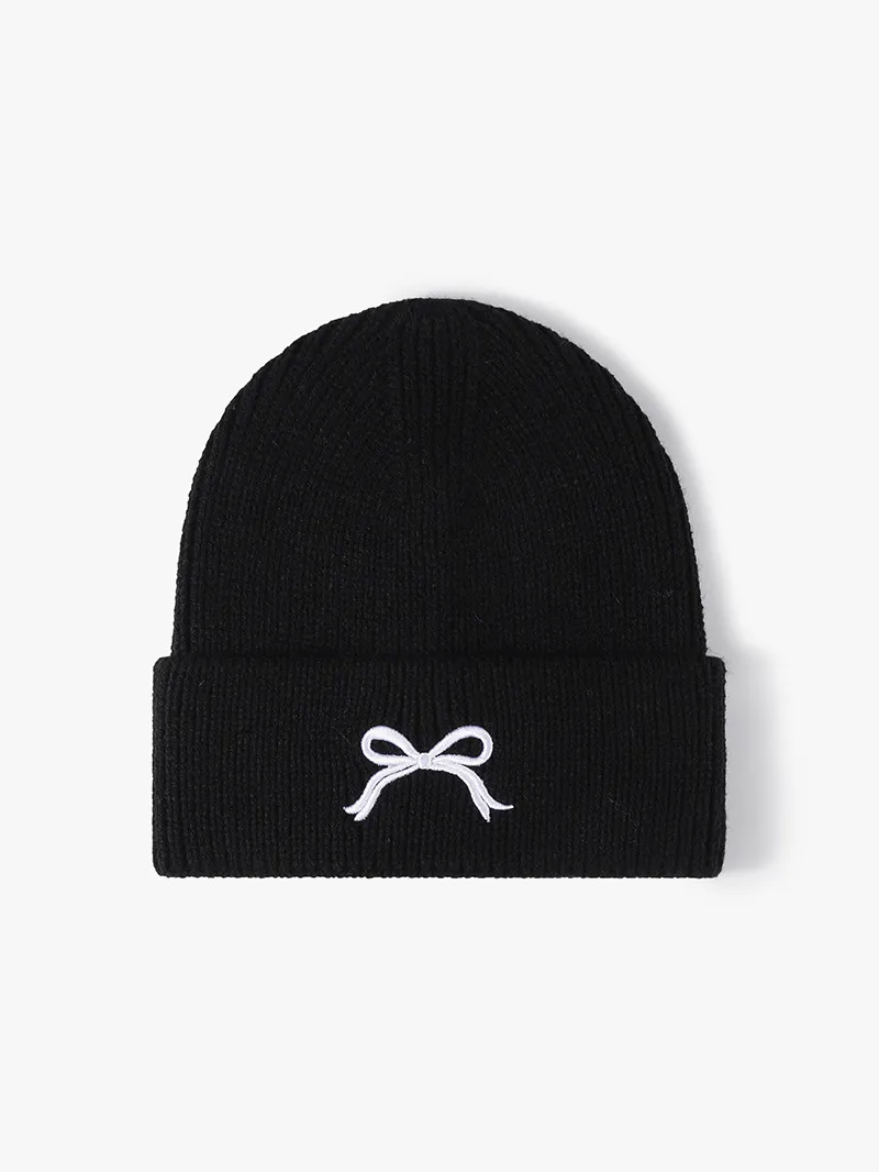 Embroidered Bow Knit Hat, image 7