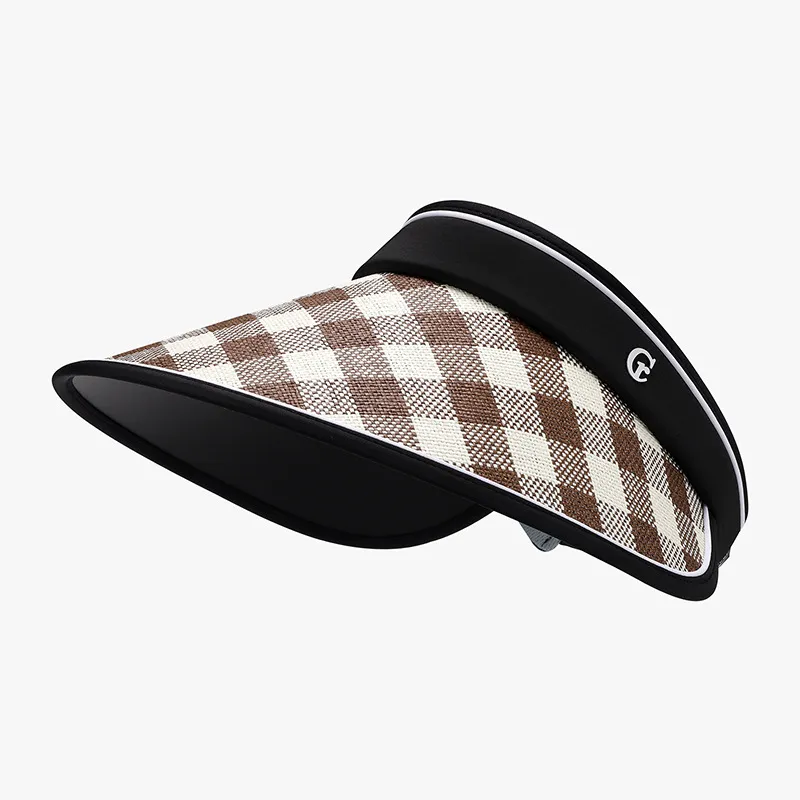 Plaid Natural Grass Adjustable Sun Hat, image 6