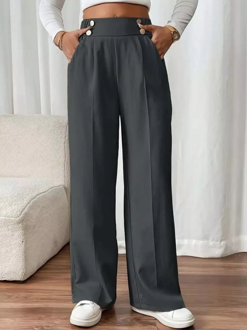 Full Size High-Waisted Wide-Leg Pants Plus Size, image 11