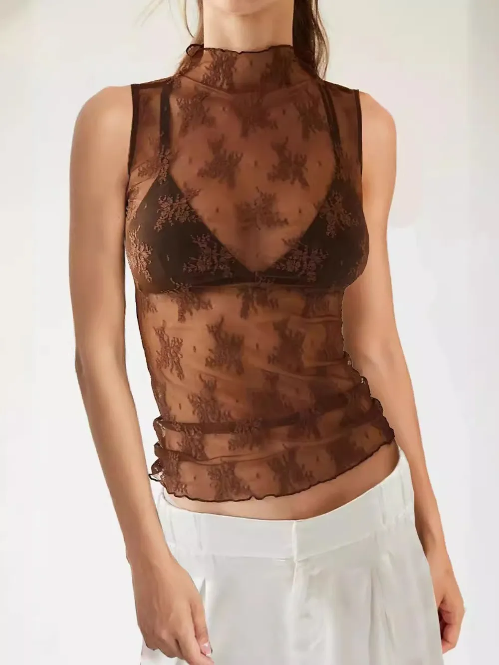Lace Mock Neck Top, image 5
