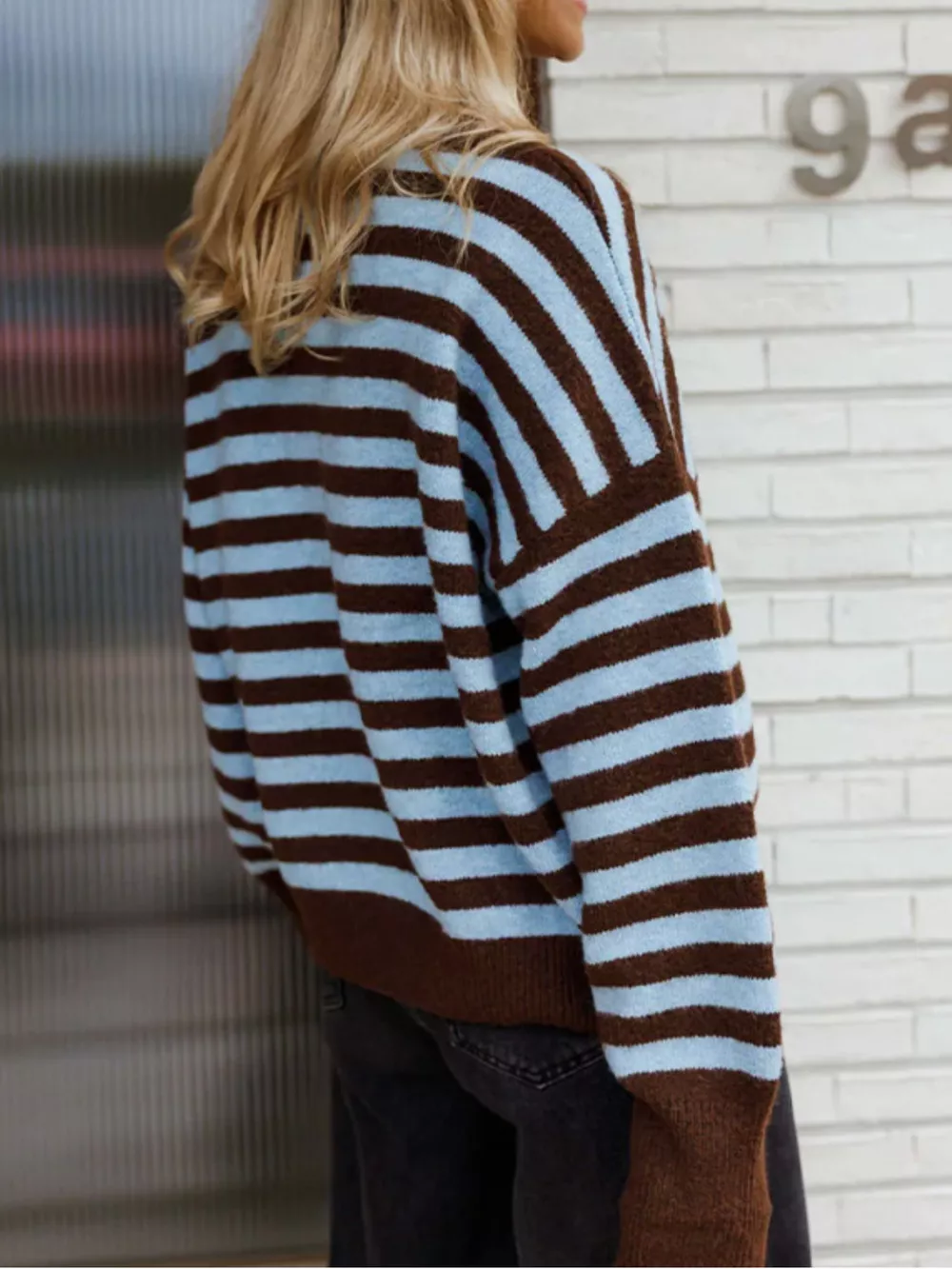 Striped Crew Neck Sweater, image 4