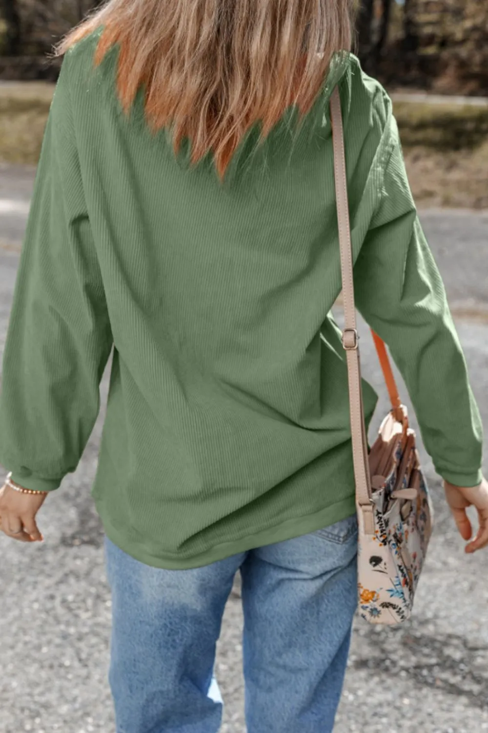 Sequin Lucky Clover Round Neck Long Sleeve Sweatshirt, image 2