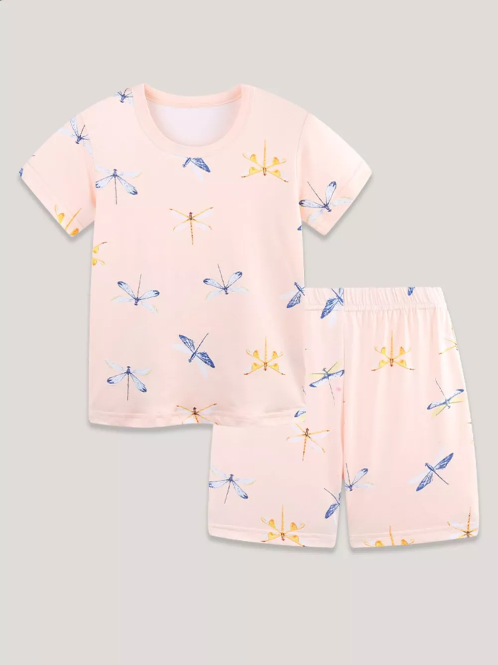 Children's Dragonfly Print Casual Tee and Shorts Set, image 2