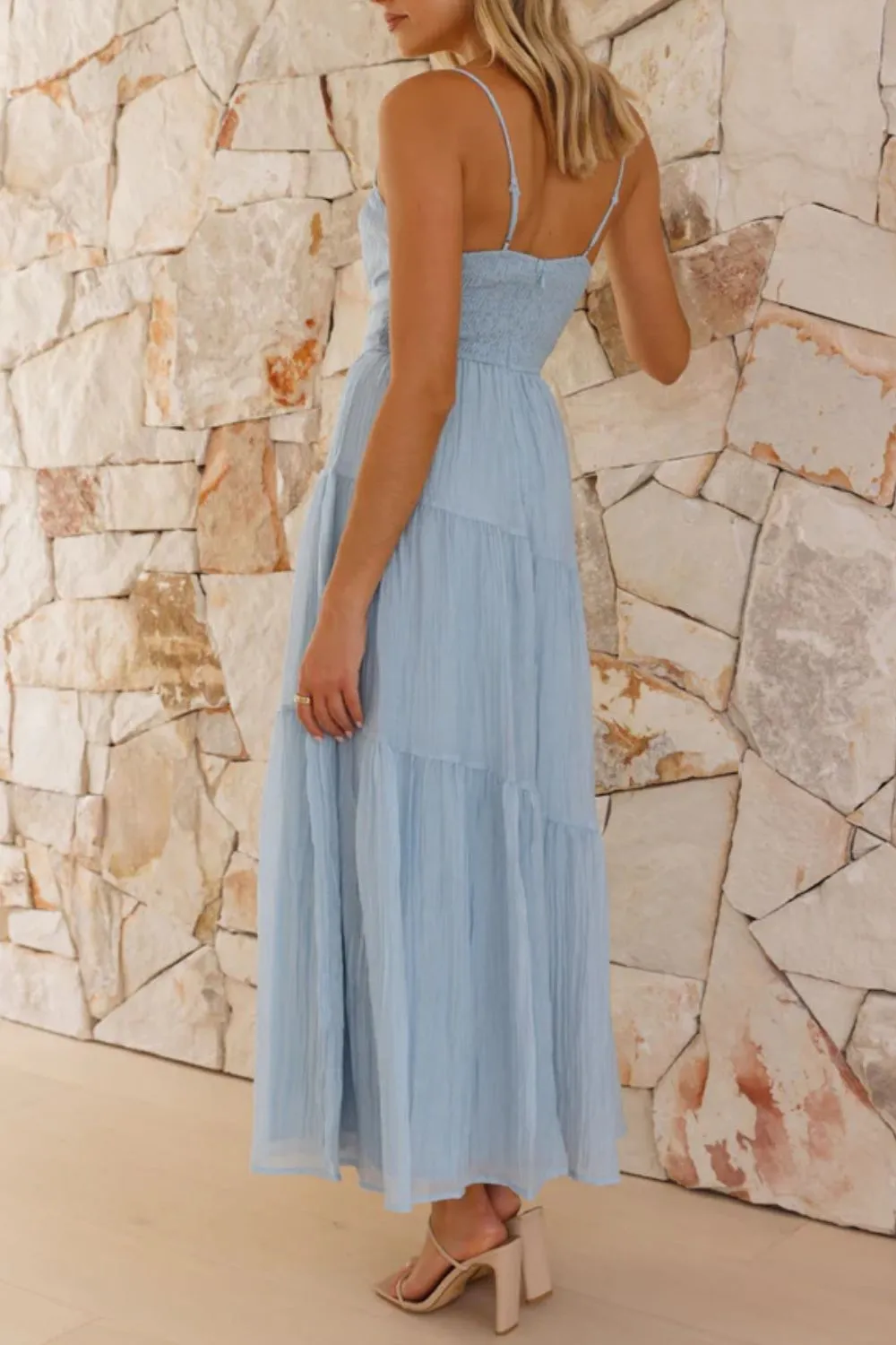 Smocked Back Midi Cami Dress, image 2