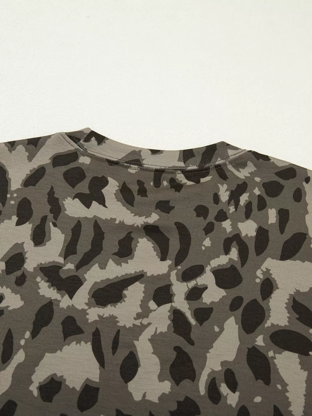Leopard Print Mock Neck Slim Tee, image 6
