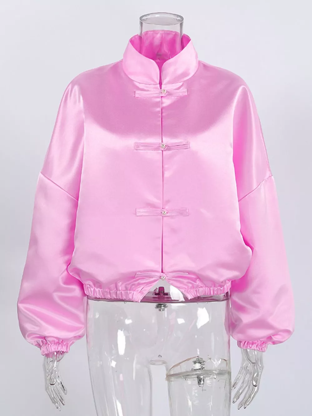 Mandarin Collar Pearl Button Shacket, image 6