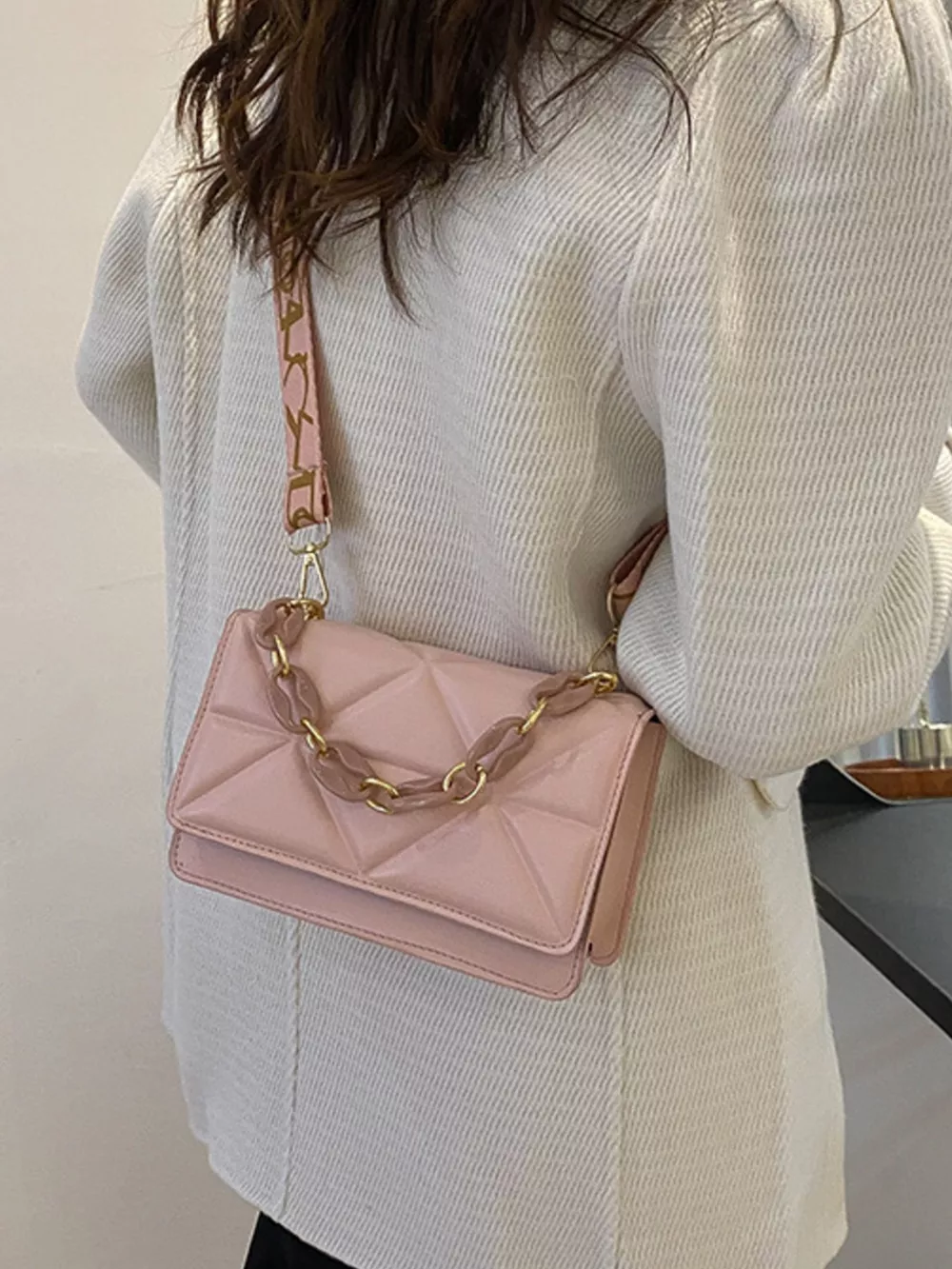 Quilted Adjustable Strap Crossbody Bag, image 10