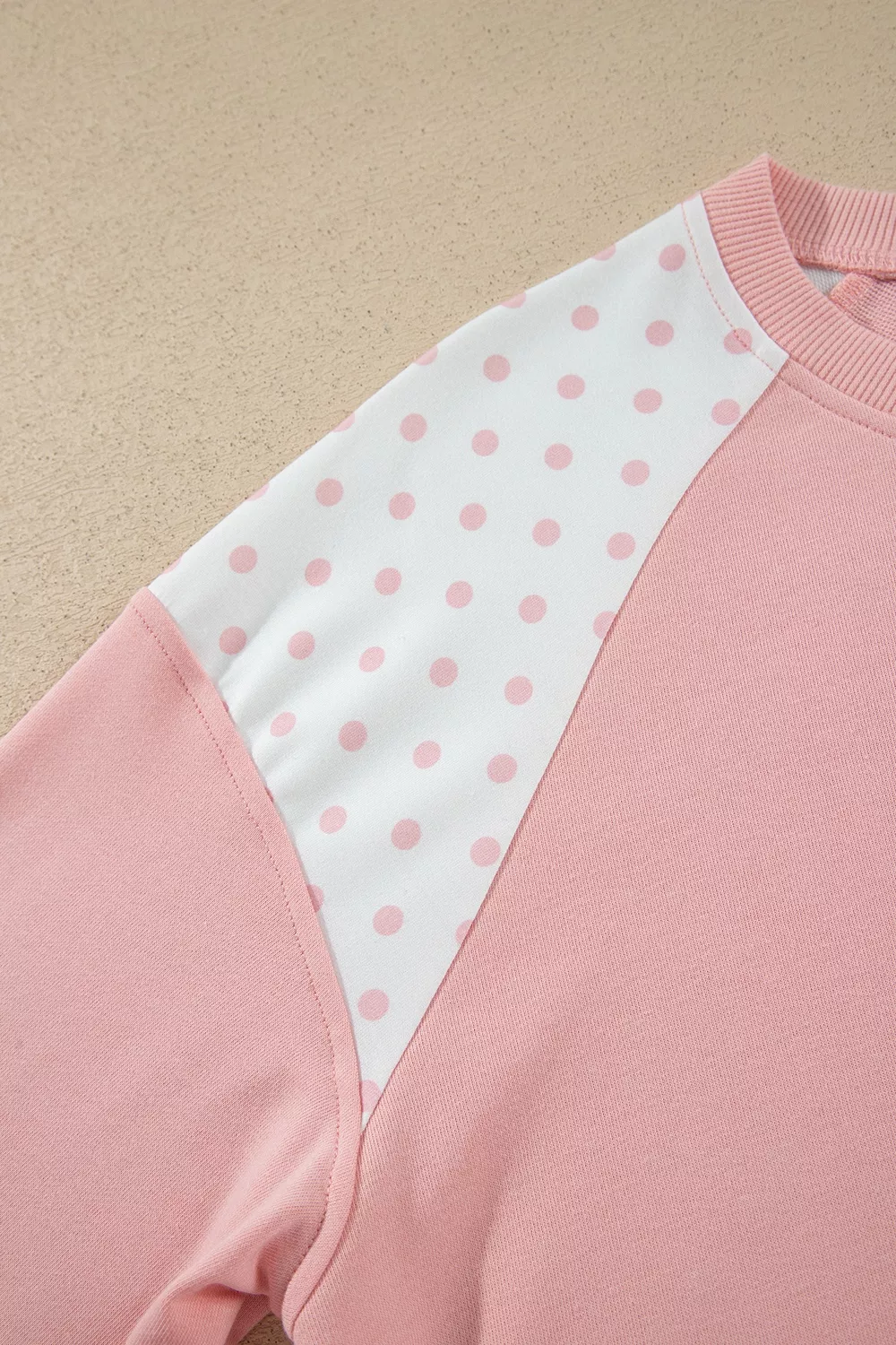 Polka Dot Cropped Sweatshirt and Wide-Leg Pants Set, image 9