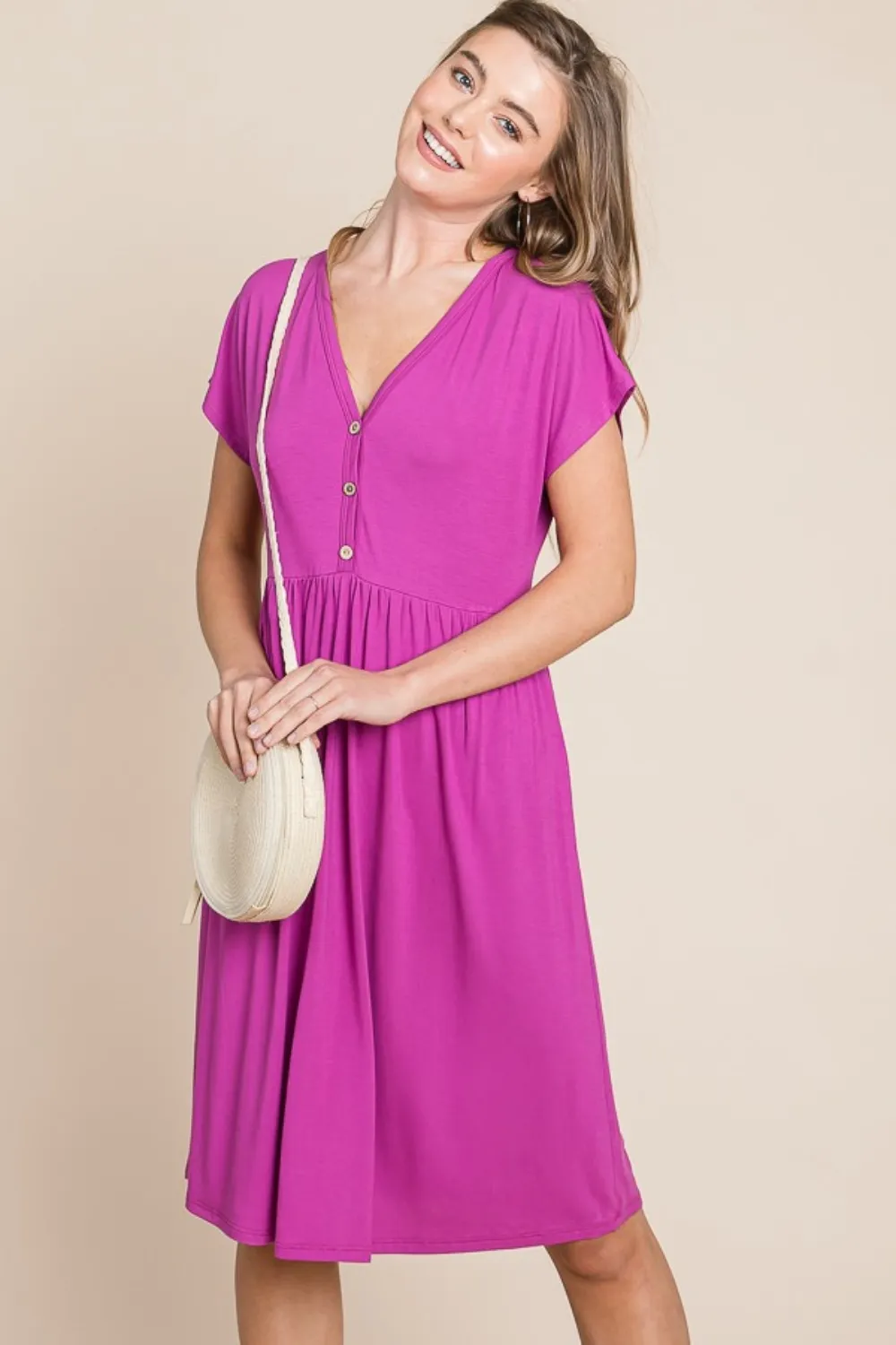 V-Neck Short Sleeve Dress, image 3