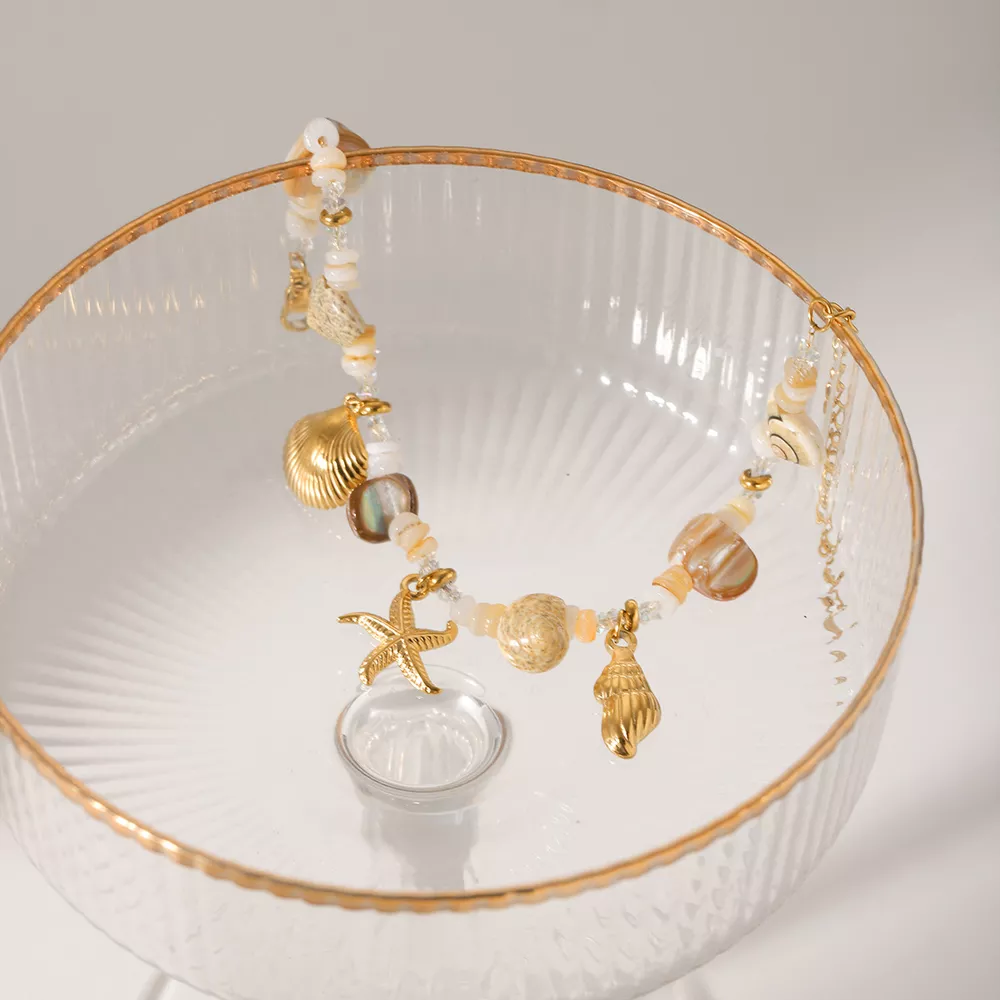 18K Gold-Plated Shell Charm Bracelet, image 2