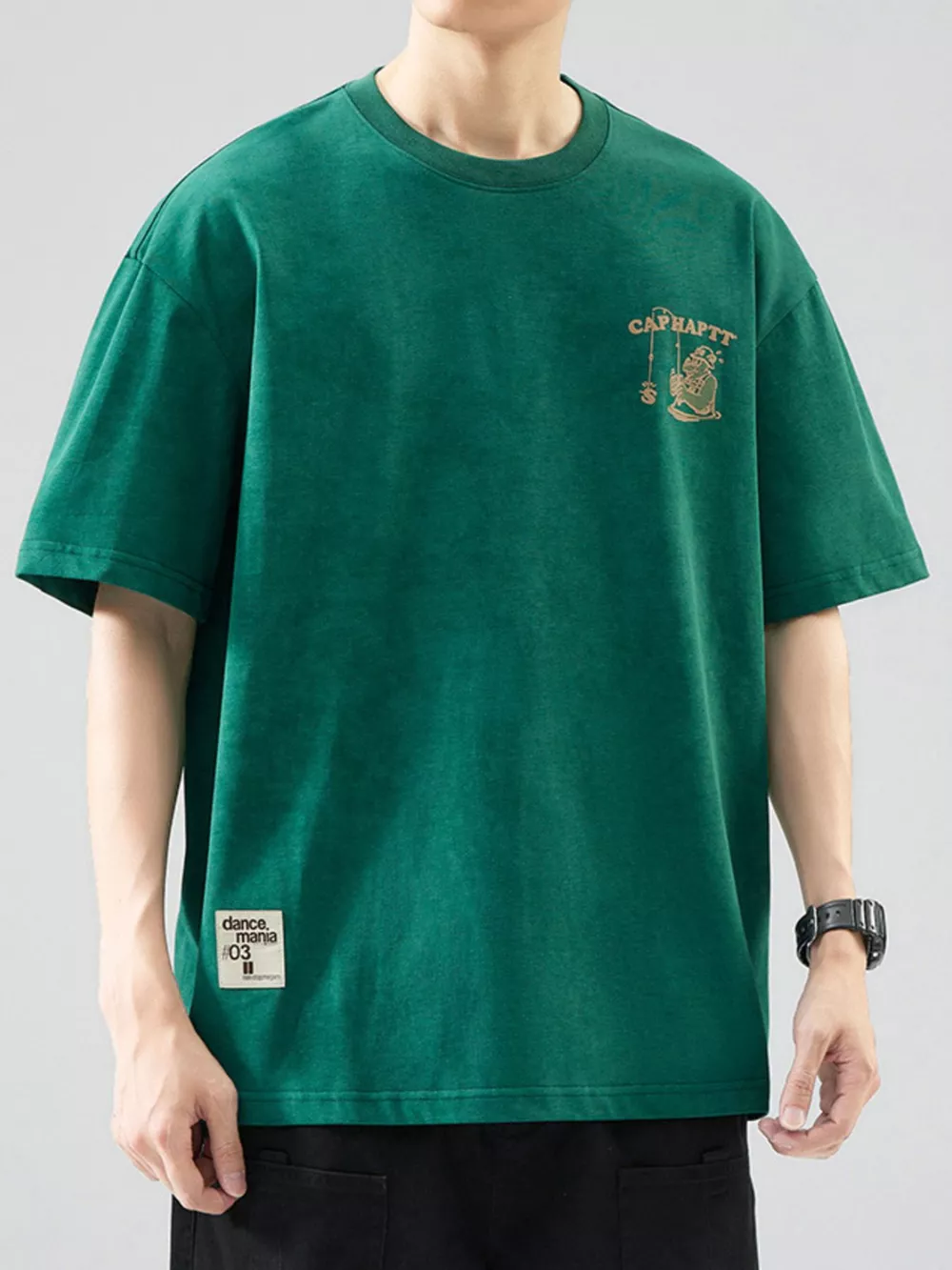 Men's Plus Size Oversized Round Neck Graphic T-Shirt, image 4