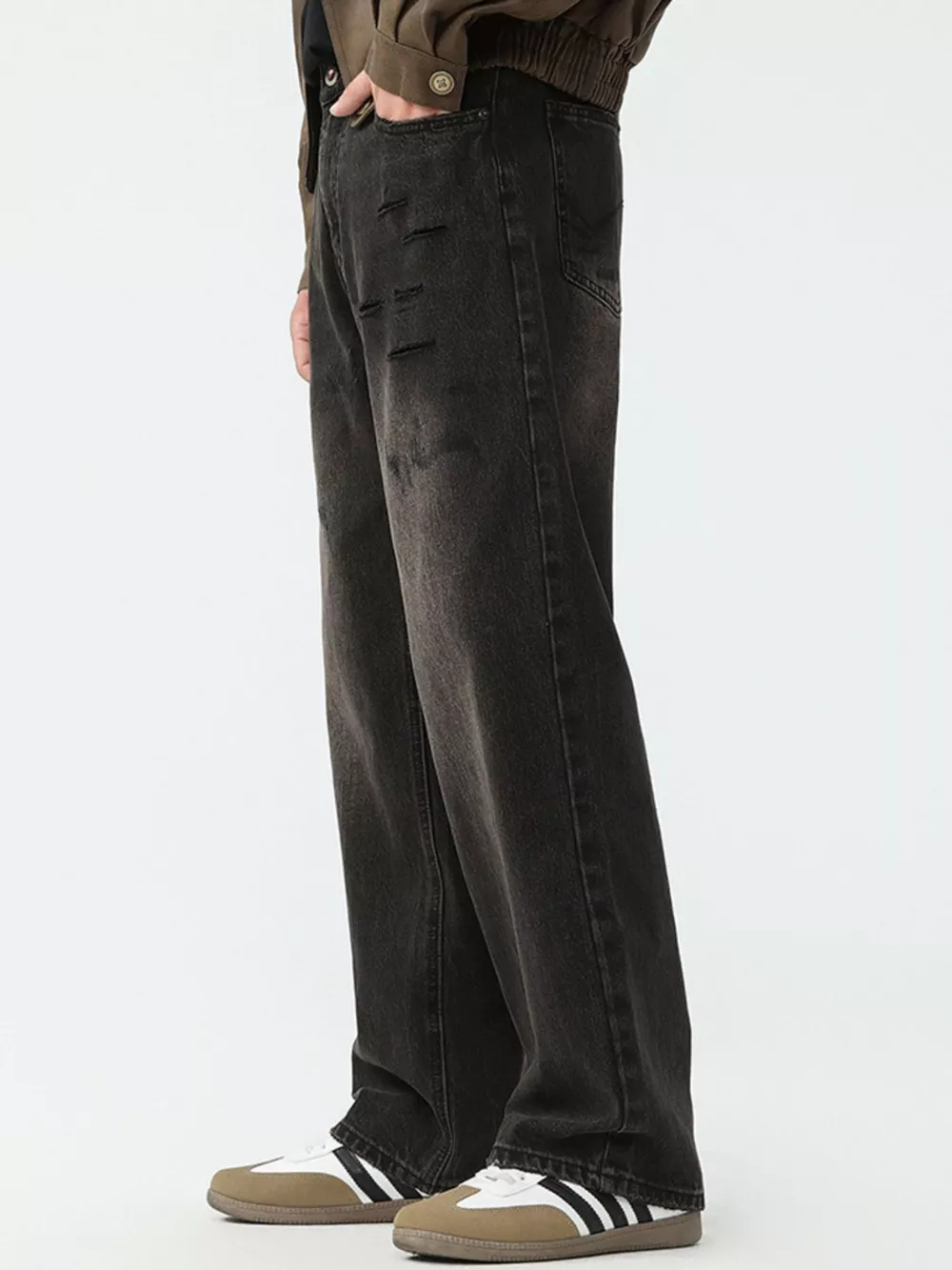 Men's Full Size Wash Wide Leg Jeans Plus Size, image 2