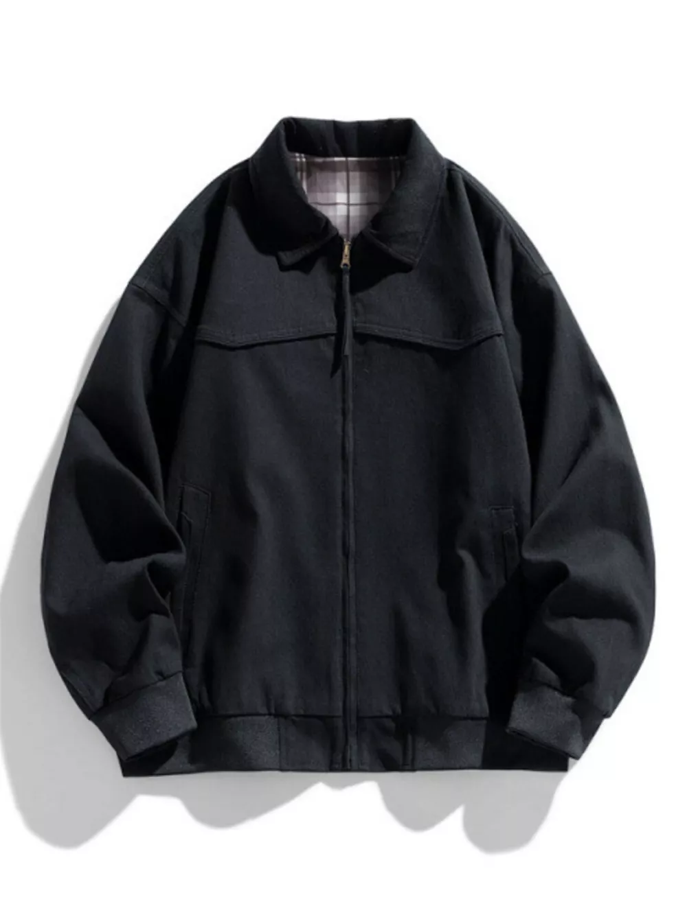 Men's Full Size Zip Up Long Sleeve Jacket Plus Size