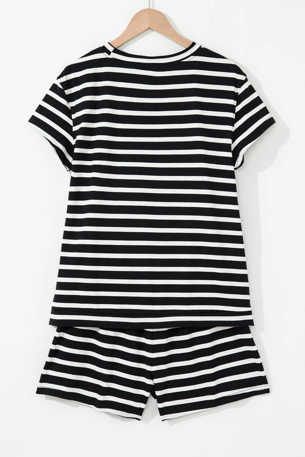 Striped Short Sleeve Top and Shorts Set, image 4