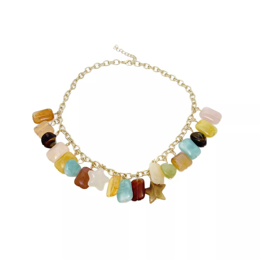 Bohemian Multi-Color Gemstone Charm Necklace, image 7
