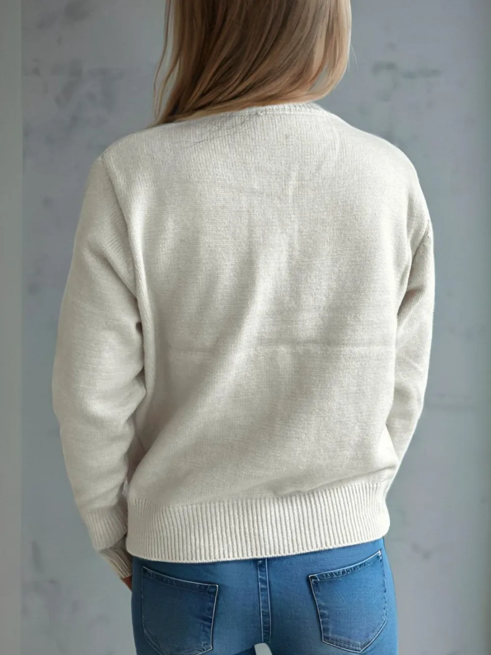 Button Up Round Neck Long Sleeve Cardigan, image 3