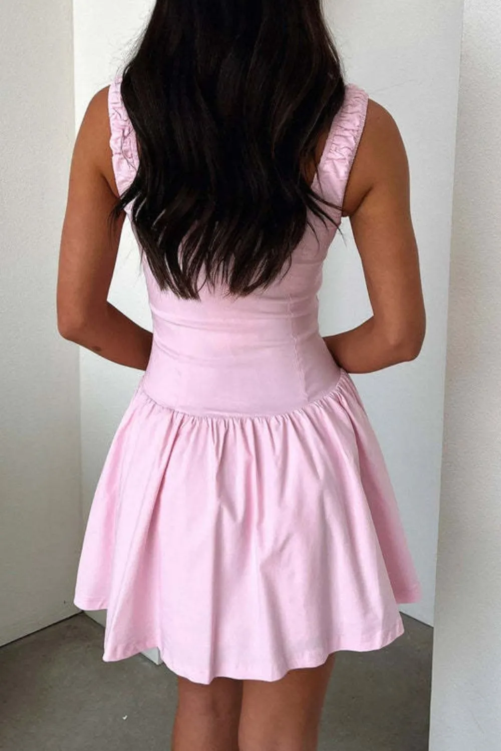 Decorative Button Square Neck Cami Dress, image 8