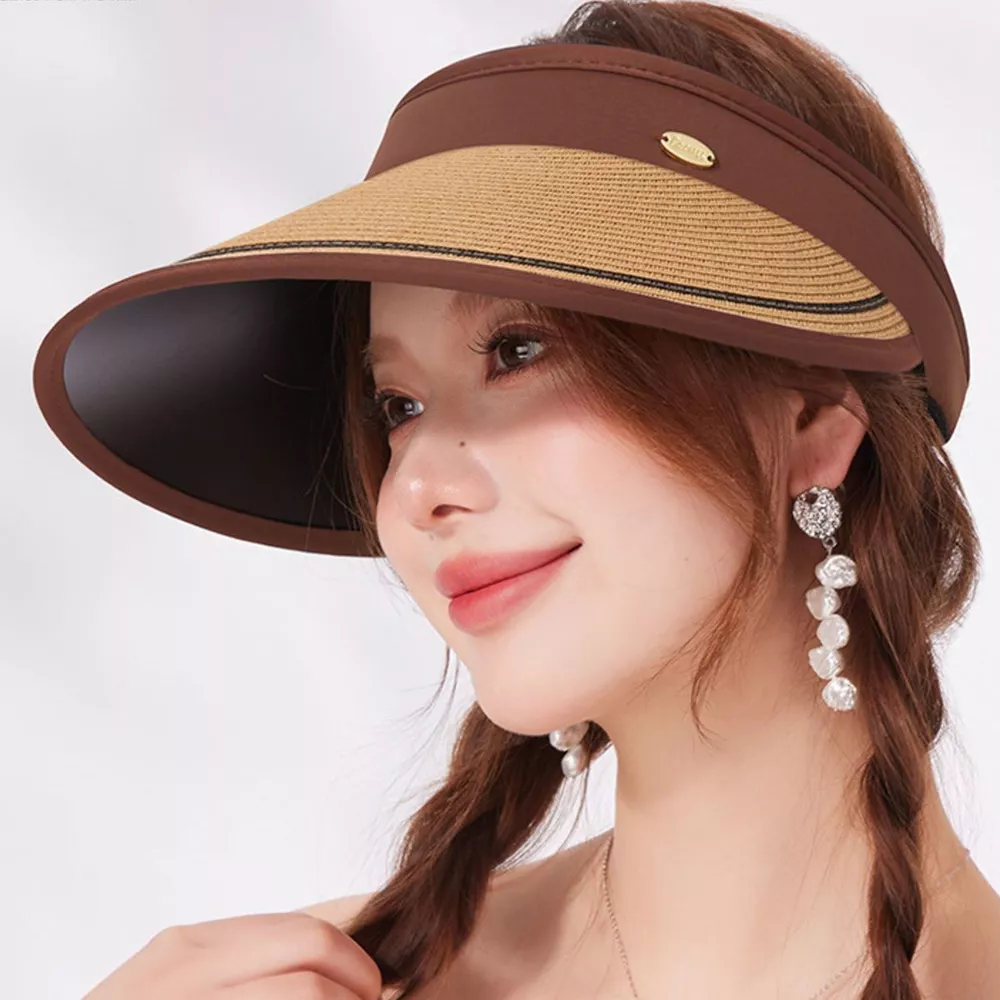Wide Brim Straw Visor Hat, image 3