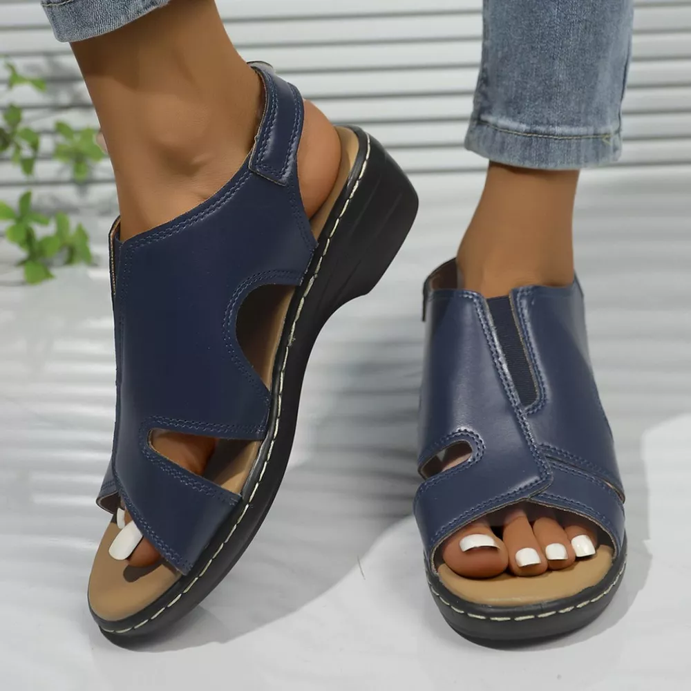 Peep Toe Wedge Sandals, image 7