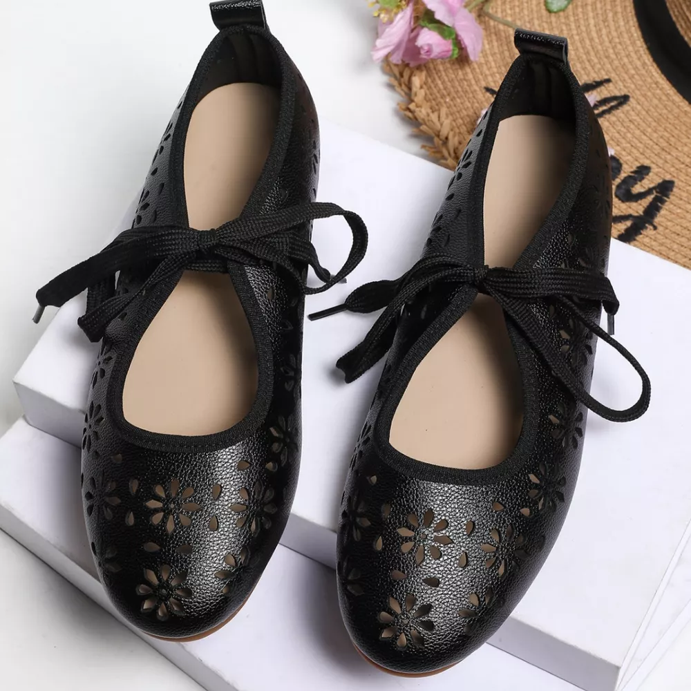 Floral Cutout Tied Slip-Ons, image 5