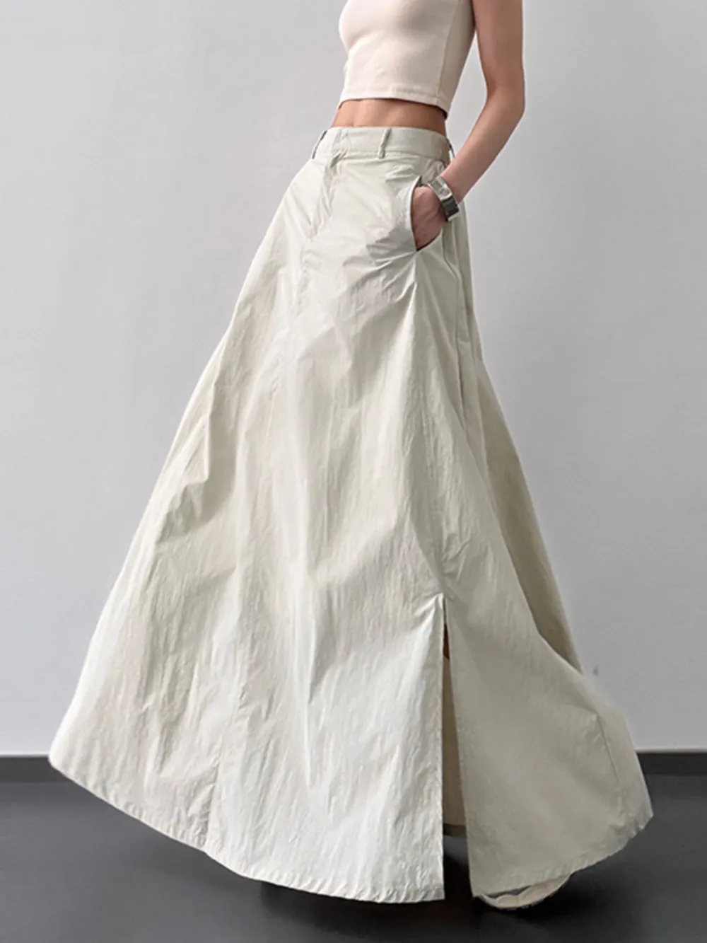High Waist Slit Maxi Skirt, image 4