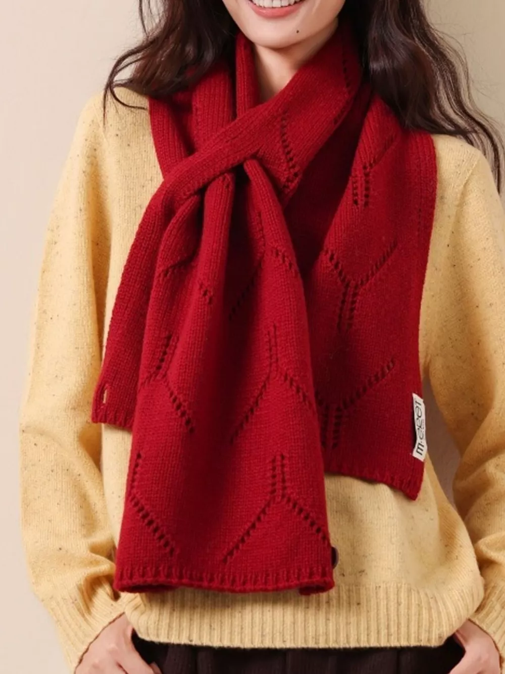 100% Wool Openwork Scarf, image 8