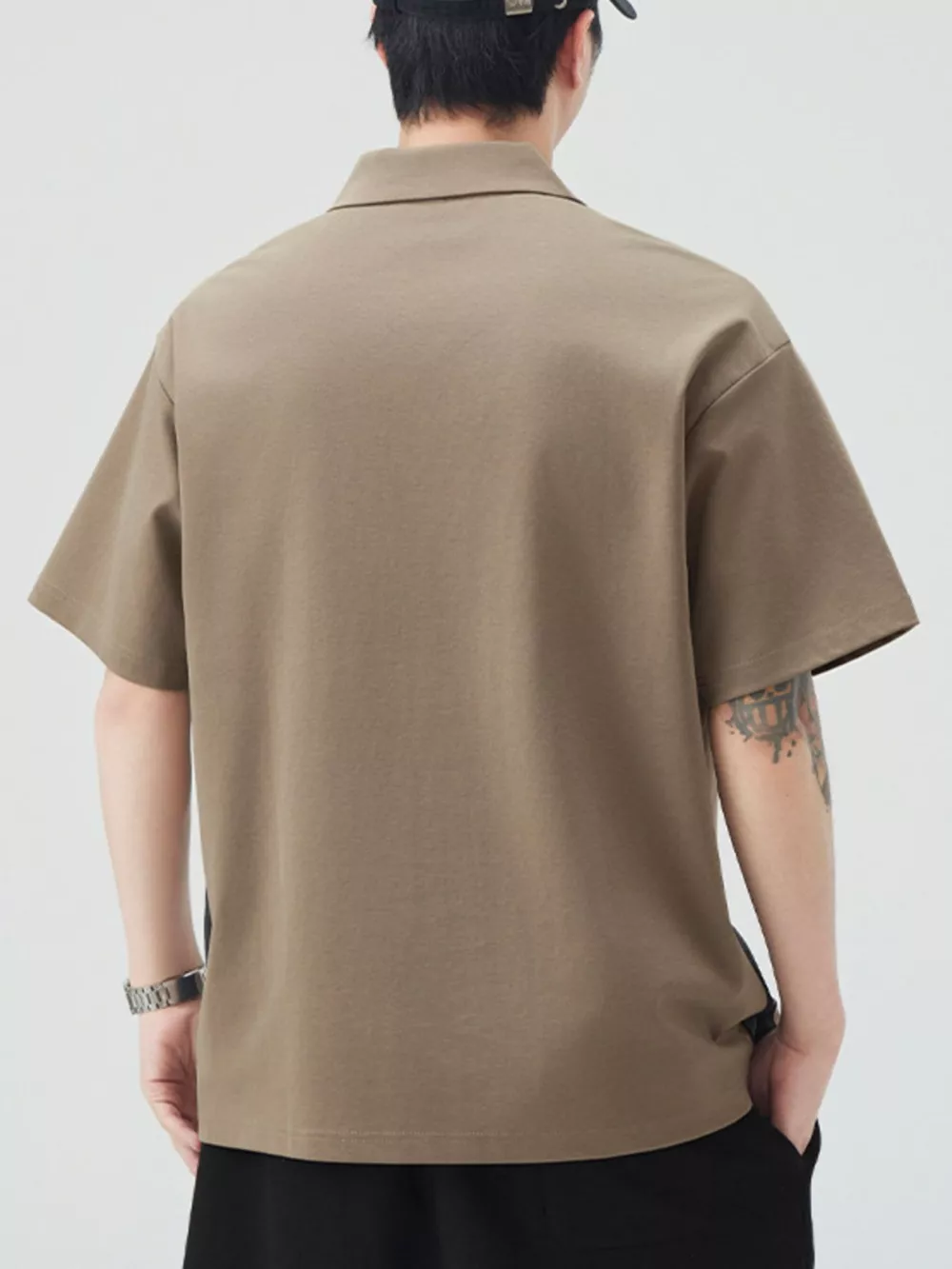 Men's Plus Size Button Detail Short Sleeve Polo, image 3