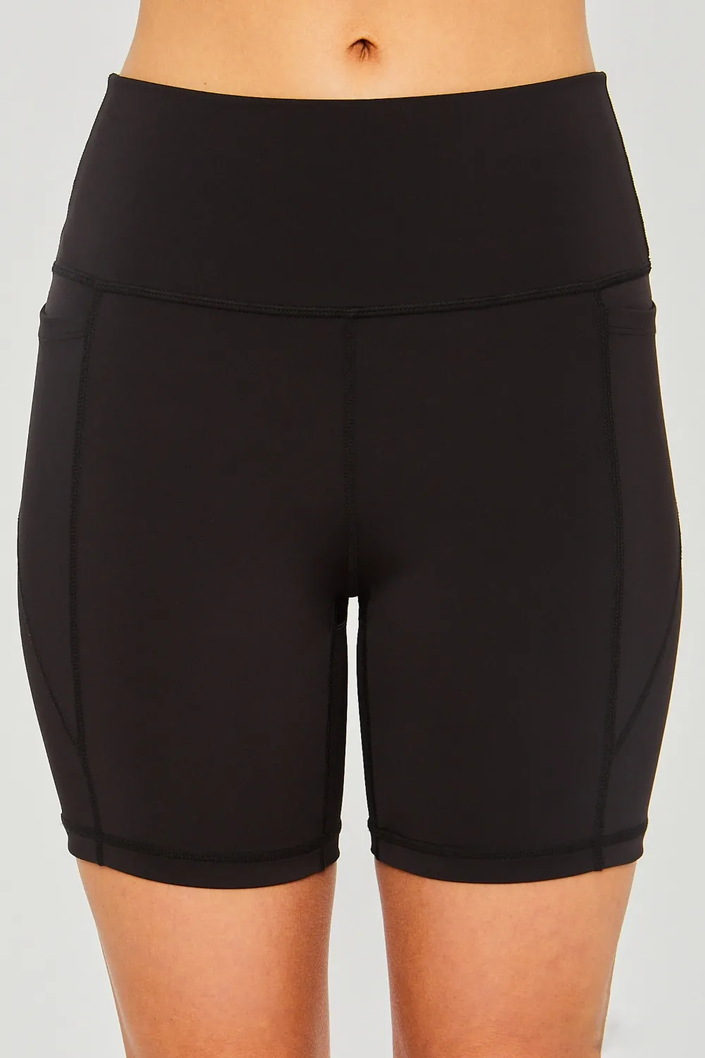 High Waist Seam Detail Active Shorts, image 3