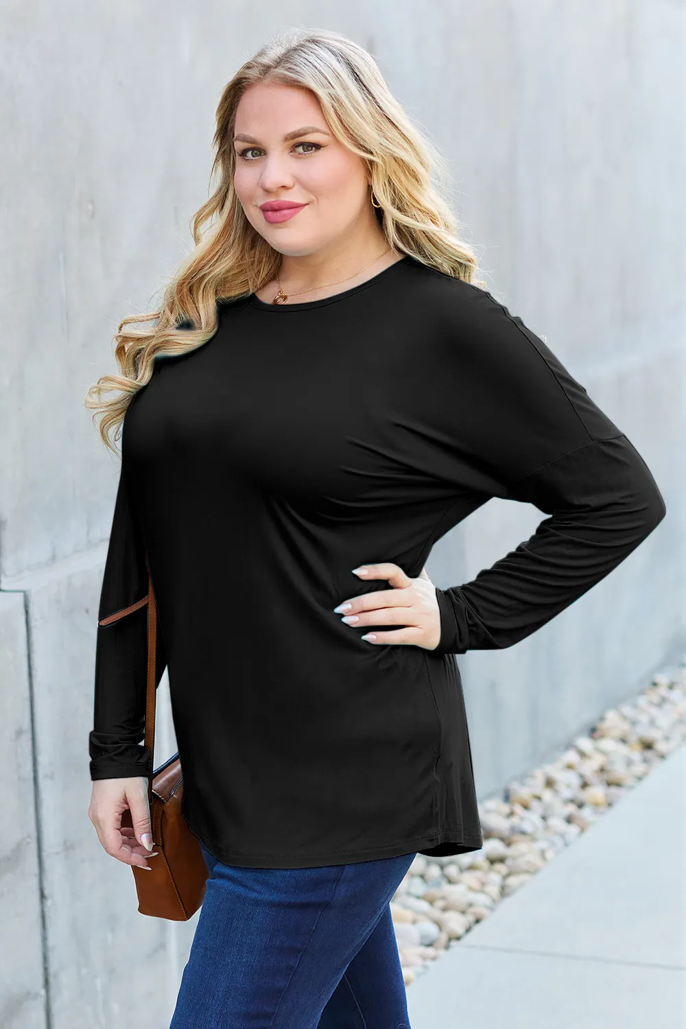 Full Size Round Neck Dropped Shoulder T-Shirt, image 3