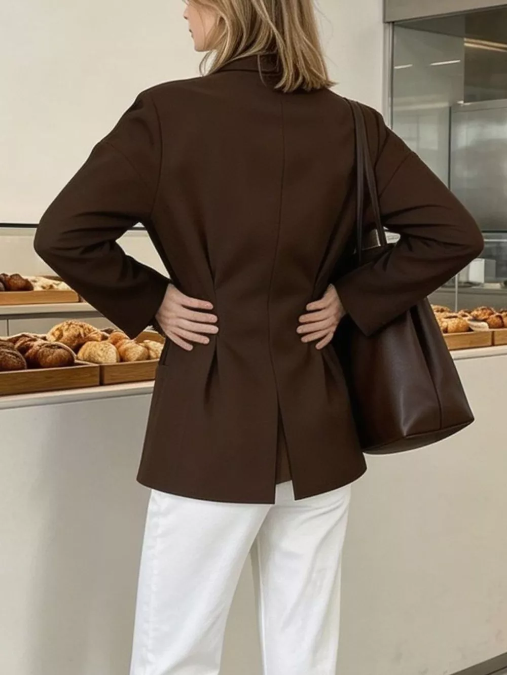 Pleated Waist Blouse with Button Detail, image 5