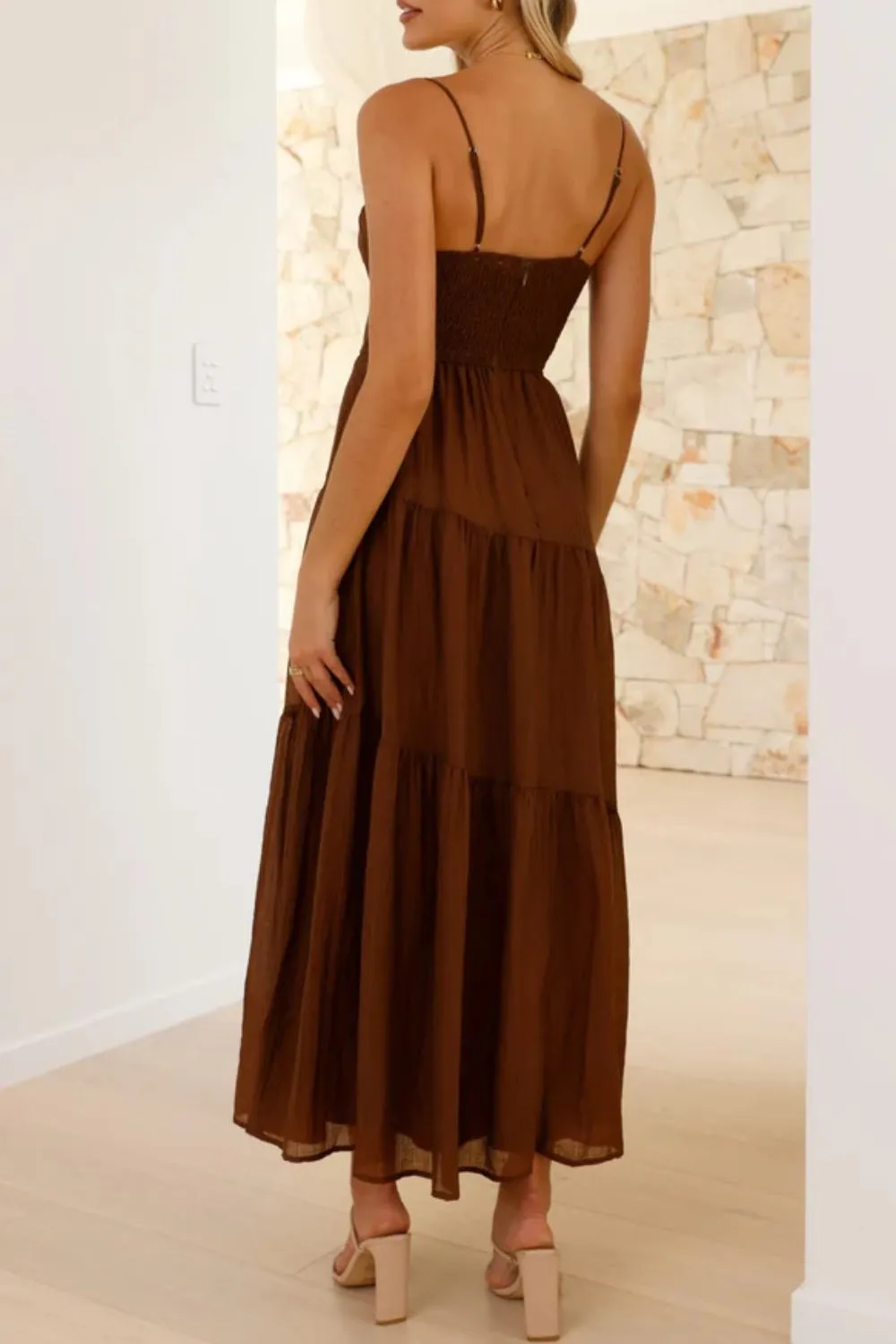 Ruched Smocked Back Cami Dress, image 6
