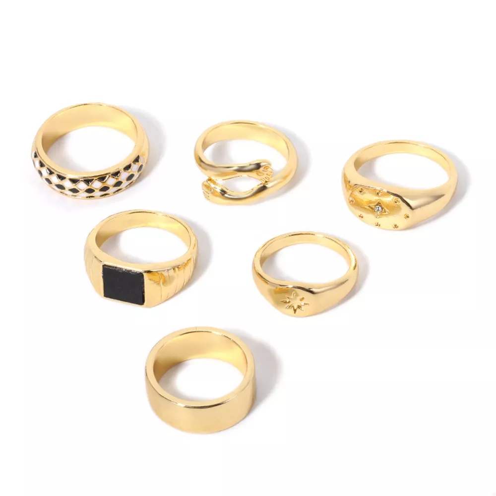 6 Piece 18K Gold-Plated Ring, image 4