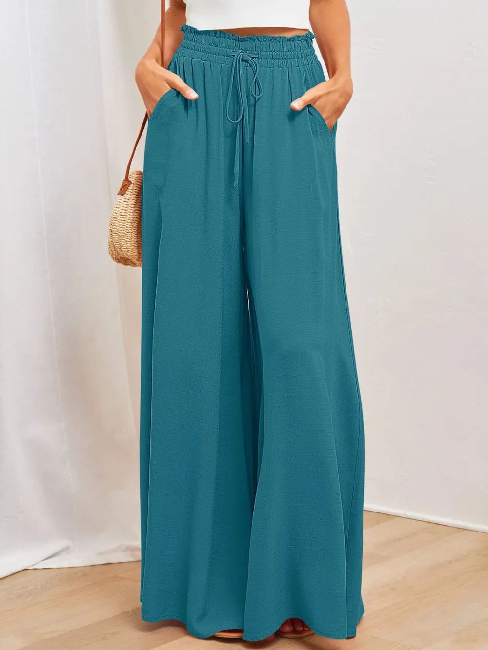 Wide Leg Pants with Pockets, image 2
