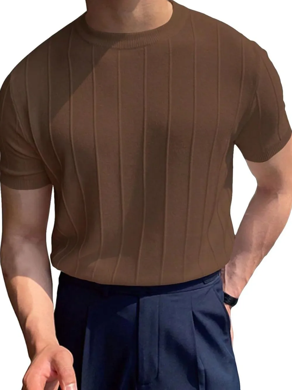 Men's Full Size Round Neck Short Sleeve T-Shirt Plus Size, image 6