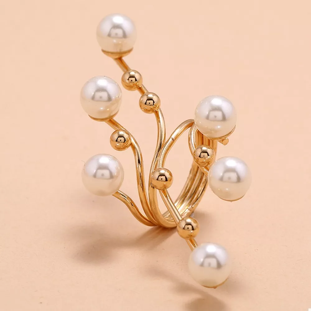 Alloy Pearl Bypass Ring, image 3