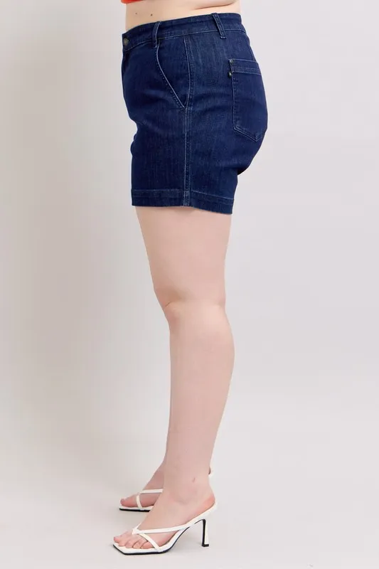 Full Size High Waist Denim Shorts Plus Size, image 2