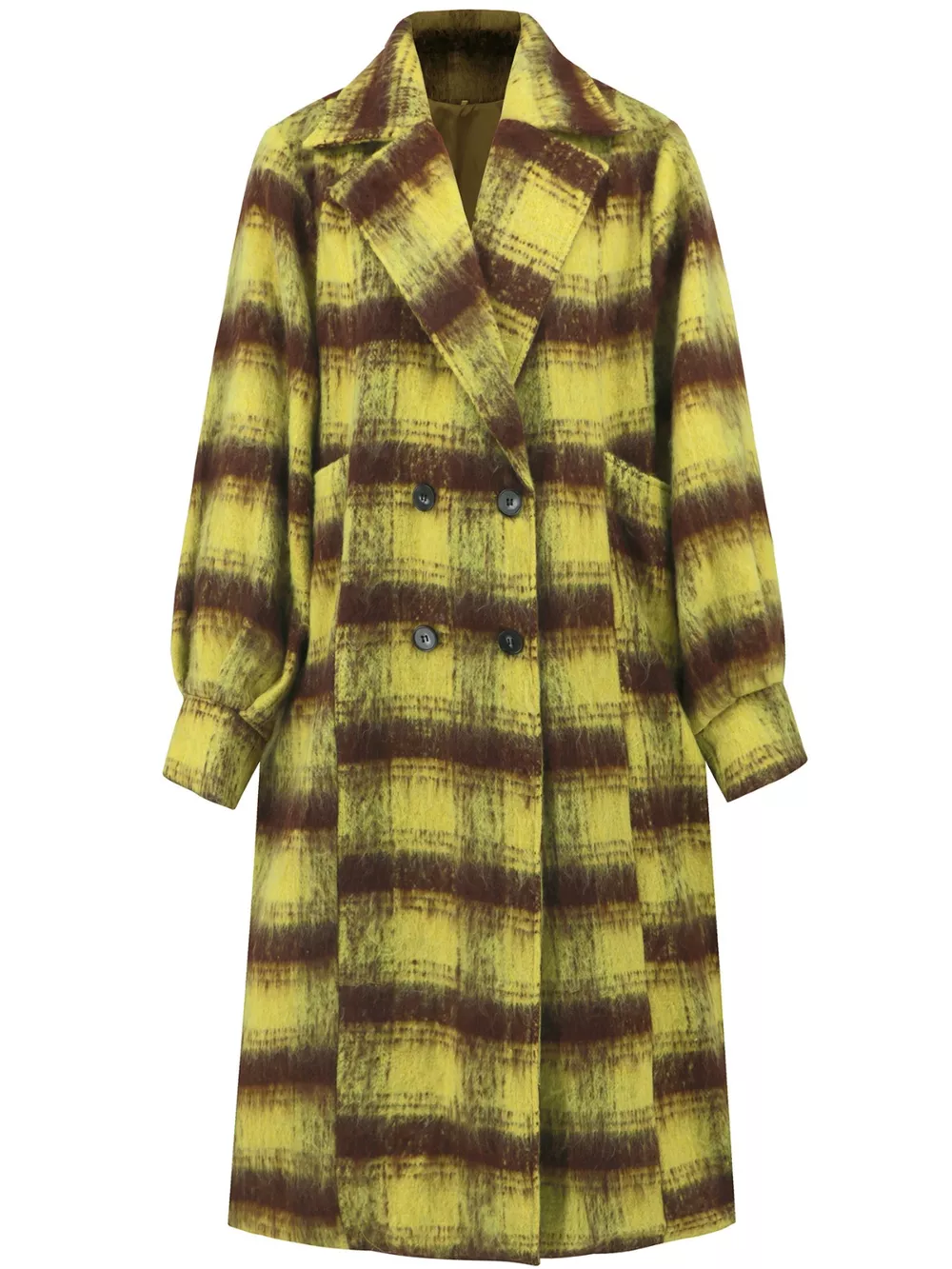 Contrast Double-Breasted Long Sleeve Longline Coat, image 6