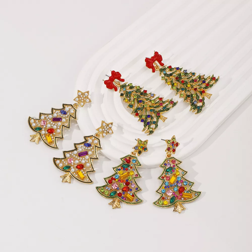 Christmas Tree Dangle Earrings, image 3