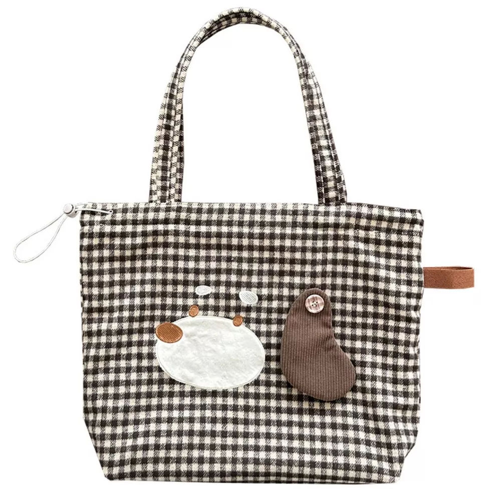 Gingham Drawstring Handbag, image 8
