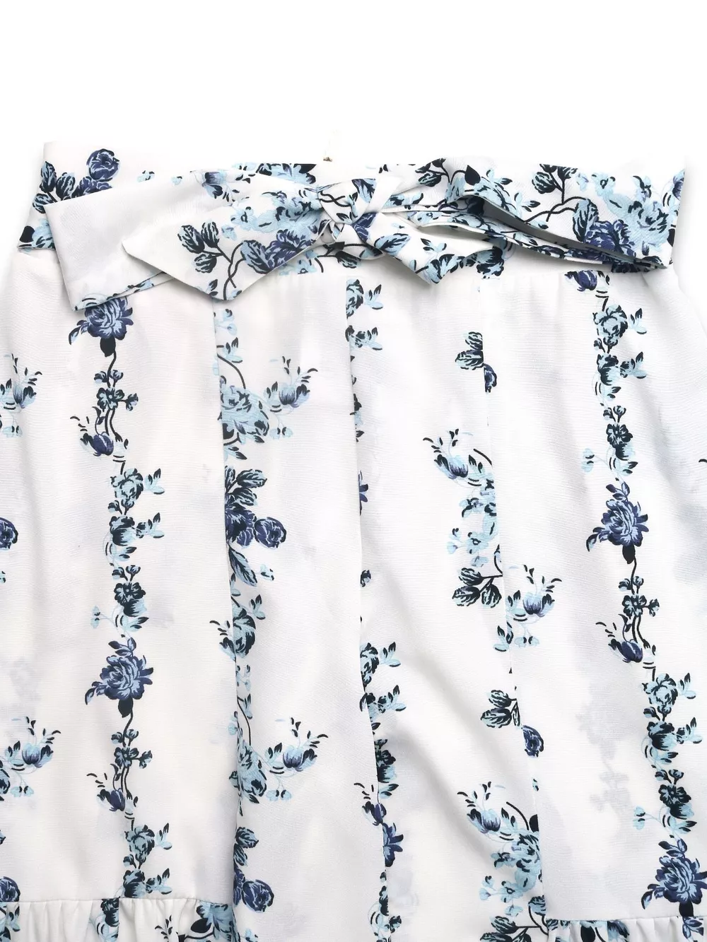 Floral Print Tie Front Wide Leg Pants, image 2