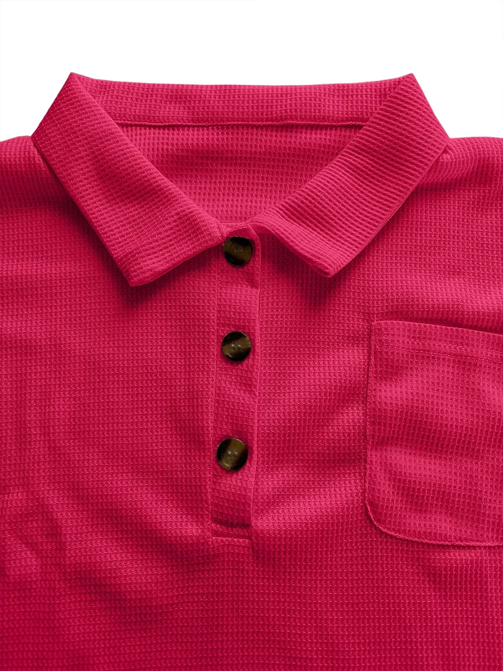Waffle-Knit Short Sleeve Polo Shirt, image 7