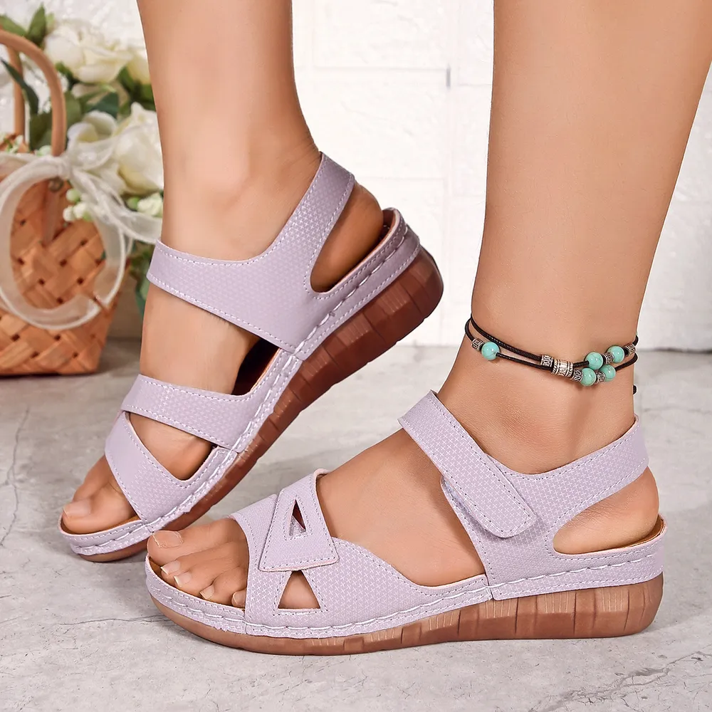 Cutout Wedge Sandals with Ankle Strap, image 4
