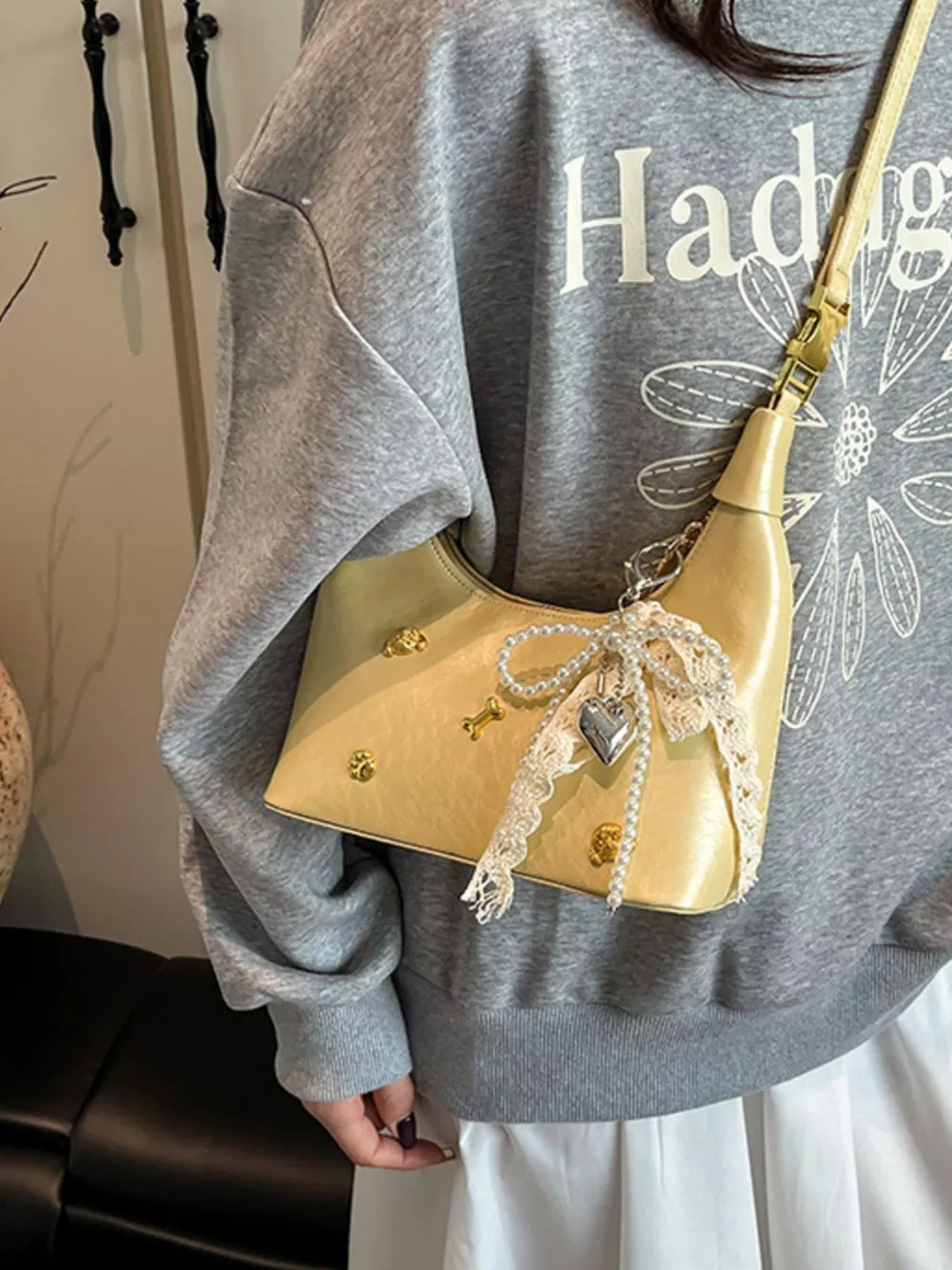 Embellished Hobo Crossbody Bag, image 9