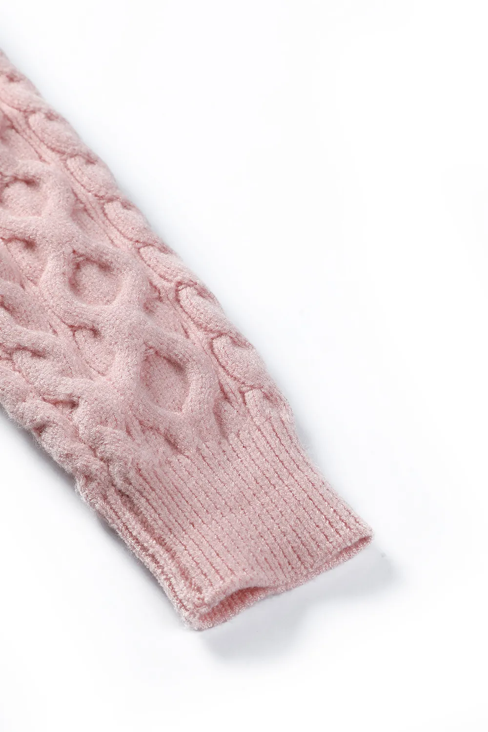 Cable-Knit Off-Shoulder Long Sleeve Sweater, image 5
