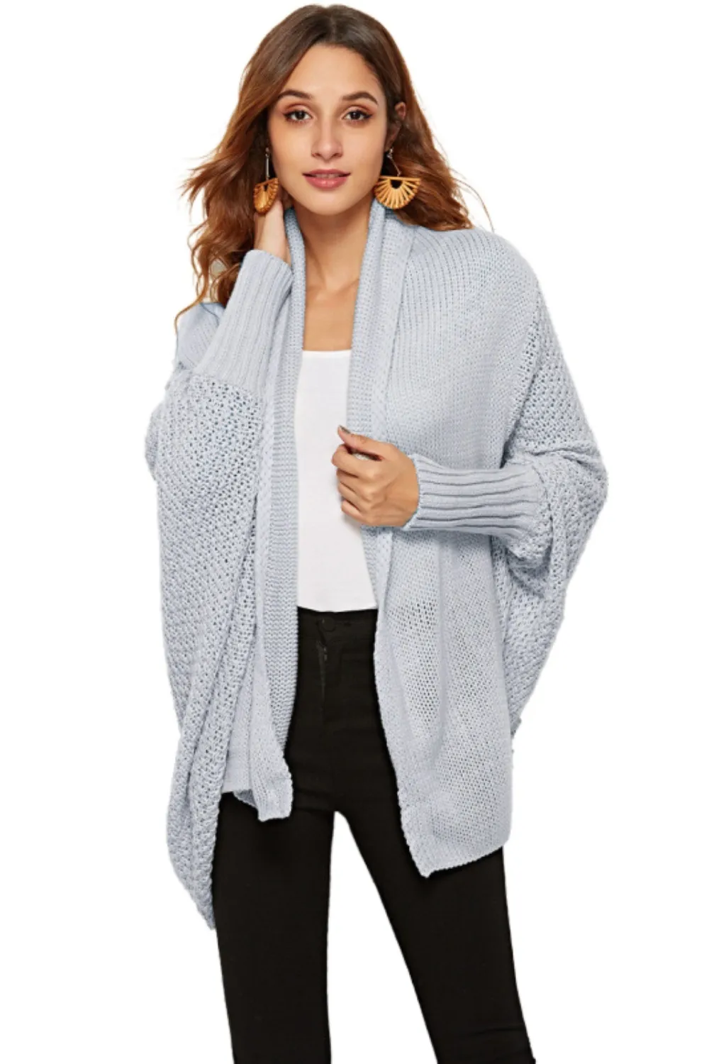 Open Front Batwing Sleeve Cardigan, image 12